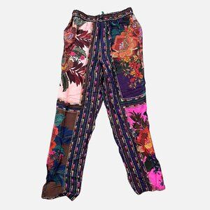 Farm Rio Floral Patchwork Lightweight Jogger Style Pants Women's Size Small